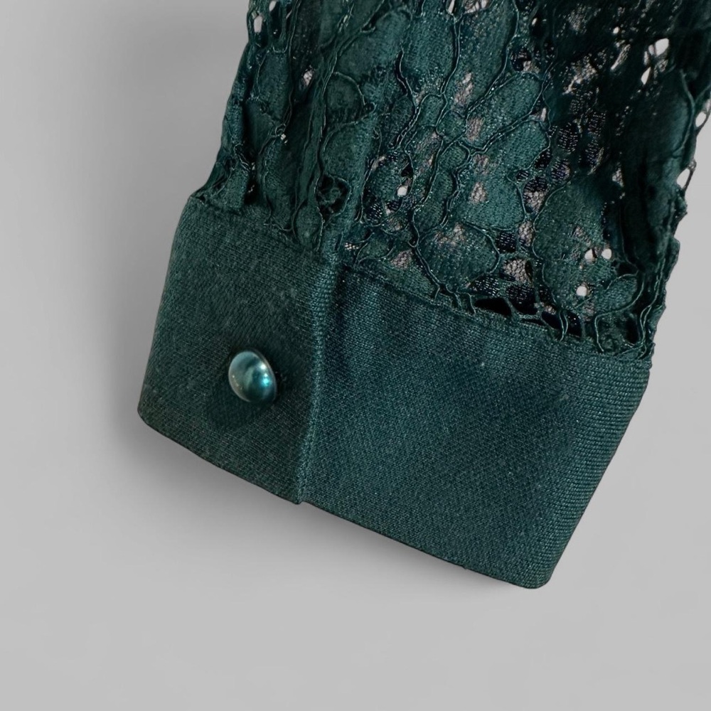 Urban Outfitters Green Lace Button-Down Blouse XS - Picture 4 of 5
